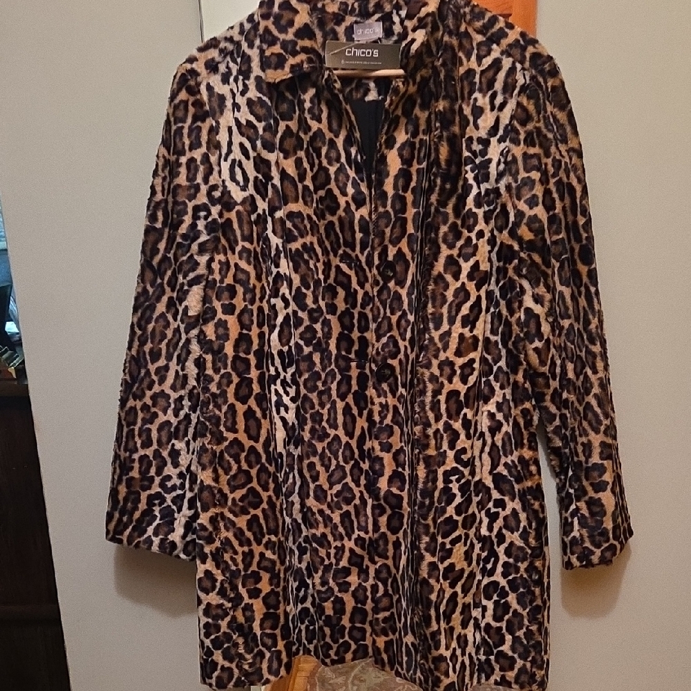 Chico's Animal Print Jacket Size XL, Size 3